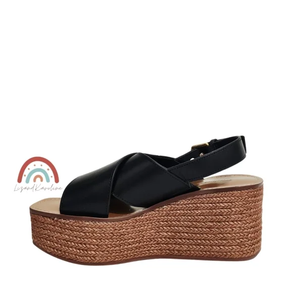 New! Madewell The Amee Wedge Sandal Leather Jute Platform Chunky Heel - Picture 7 of 14